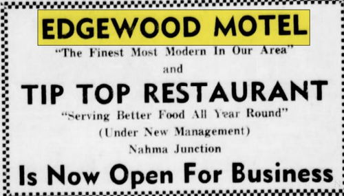 Edgewood Motel - May 1959 Opening Ad (newer photo)